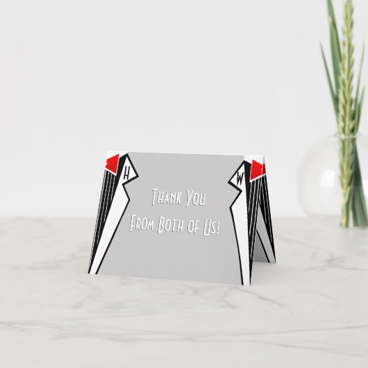 Bauhaus Tuxedo (Dank je namens beiden) Bedankkaart (Voorkant)