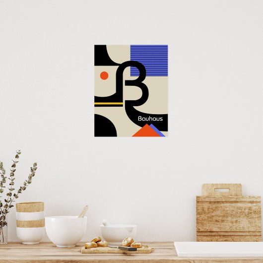 bauhaus typografie retro modern grafisch ontwerp poster (Keuken)