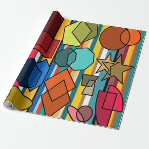 Bauhaus-vormen en lijnen cadeaupapier