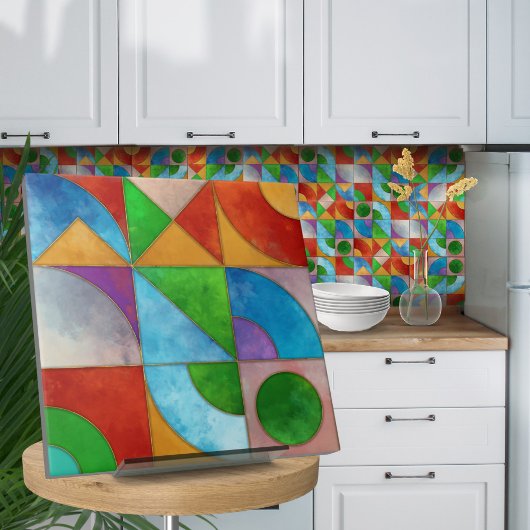 Bauhaus Waterverf geometrisch abstract N1 Tegeltje