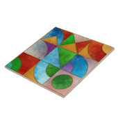Bauhaus Waterverf geometrisch abstract N1 Tegeltje (Zijkant)