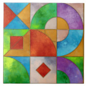 Bauhaus Waterverf geometrisch abstract N2 Tegeltje (Voorkant)