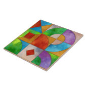 Bauhaus Waterverf geometrisch abstract N2 Tegeltje (Zijkant)