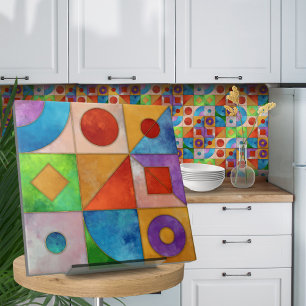 Bauhaus Waterverf geometrisch abstract N3 Tegeltje