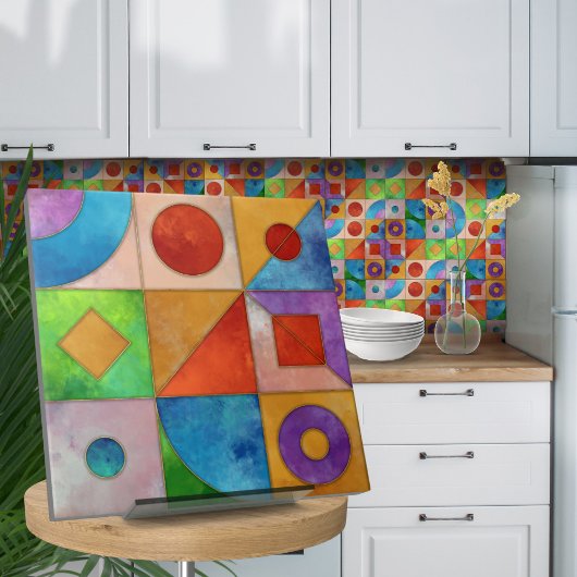 Bauhaus Waterverf geometrisch abstract N3 Tegeltje