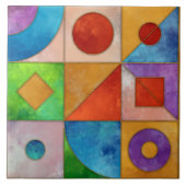 Bauhaus Waterverf geometrisch abstract N3 Tegeltje (Voorkant)