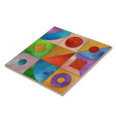 Bauhaus Waterverf geometrisch abstract N3 Tegeltje (Zijkant)