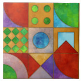 Bauhaus Waterverf geometrisch abstract N4 Tegeltje (Voorkant)