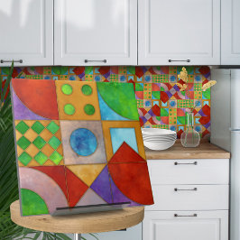 Bauhaus Waterverf geometrisch abstract N4 Tegeltje