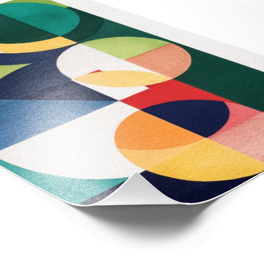 Bauhaus Waterverf - Geometrisch groen Poster (Hoek)