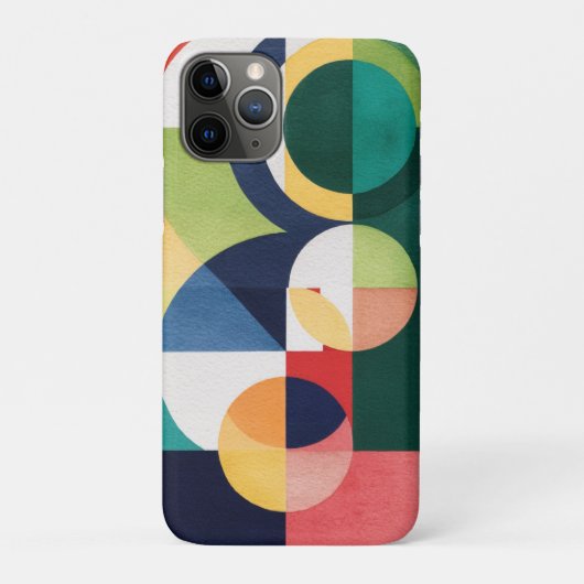 Bauhaus Waterverf - Geometrische groene telefoonho Case-Mate iPhone Case (Achterkant)