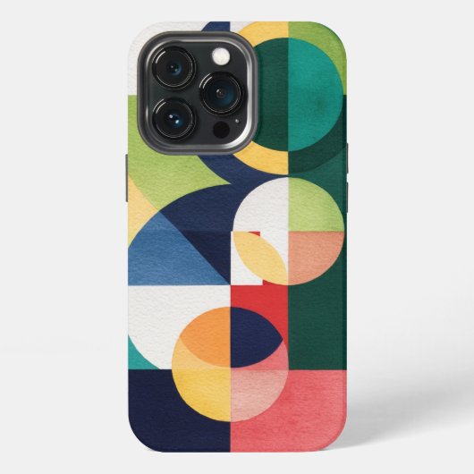 Bauhaus Waterverf - Geometrische groene telefoonho iPhone Hoesje (Achterkant)