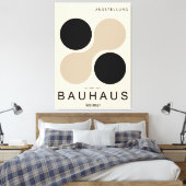Bauhaus Weimar Cirkel Kunstprint Beige Zwart Canvas Afdruk (Insitu (Slaapkamer))