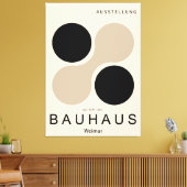 Bauhaus Weimar Cirkel Kunstprint Beige Zwart Canvas Afdruk (Insitu (Woonkamer))