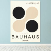 Bauhaus Weimar Cirkel Kunstprint Beige Zwart Canvas Afdruk (Insitu (Houten vloer))