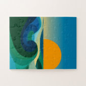 Bauhaus Zonsondergang Woestijn Landschap Abstract Legpuzzel (Horizontaal)