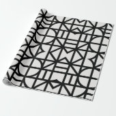Bauhaus zwart Abstract geometrisch patroon Cadeaupapier (Uitgerold)