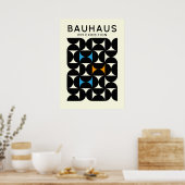 Bauhaus Zwart Geometrisch Raster Kunstprint 1919 Poster (Keuken)