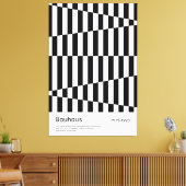 Bauhaus Zwart Wit Streep Grid Kunstprint Canvas Afdruk (Insitu (Woonkamer))
