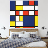 Bauhauspatroon abstracte geometrische kunst schild canvas afdruk (Insitu (Slaapkamer))