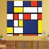 Bauhauspatroon abstracte geometrische kunst schild canvas afdruk (Insitu (Woonkamer))