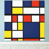 Bauhauspatroon abstracte geometrische kunst schild canvas afdruk (Insitu (Houten vloer))