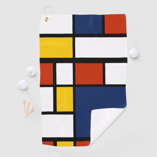 Bauhauspatroon abstracte geometrische kunst schild golfhanddoek (Insitu)
