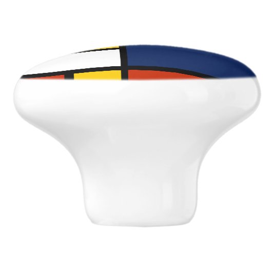 Bauhauspatroon abstracte geometrische kunst schild keramische knop (Zijkant)