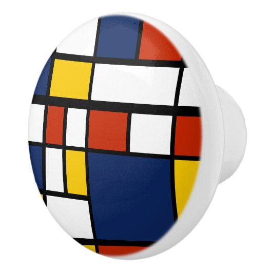 Bauhauspatroon abstracte geometrische kunst schild keramische knop (Rechts)