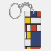 Bauhauspatroon abstracte geometrische kunst schild sleutelhanger (Voorkant Links)