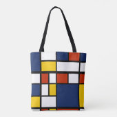 Bauhauspatroon abstracte geometrische kunst schild tote bag (Achterkant)