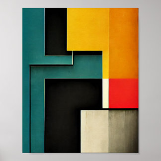 Bauhausstijl geïllustreerd poster