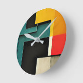 Bauhausstijl geïllustreerd ronde klok (Hoek)