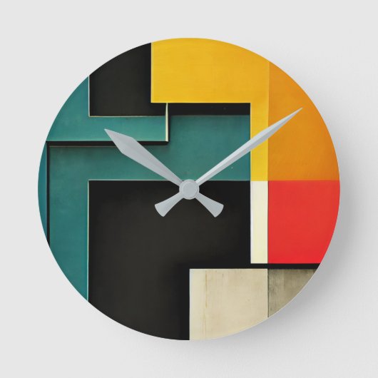 Bauhausstijl geïllustreerd ronde klok (Voorkant)