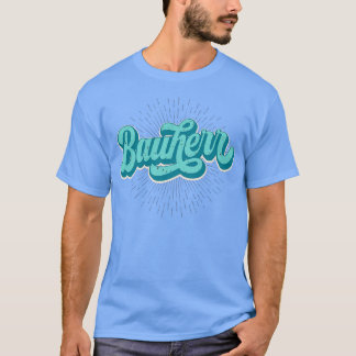Bauherr retro Schriftzug Hausbau T-shirt