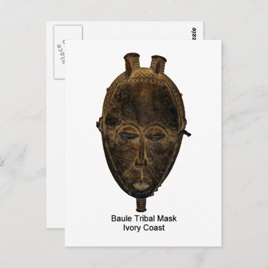 Baule Tribal Mask Briefkaart (Voorkant / Achterkant)