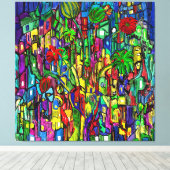 Baum abstrakt canvas afdruk (Insitu (Houten vloer))