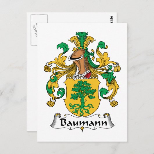 Baumann Family Crest Briefkaart (Voorkant / Achterkant)