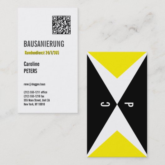 Bausanierung Visitekaartje (Voorkant / Achterkant)