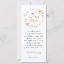 Bautisme Favor Waterverf Pink Flowers Bladwijzer