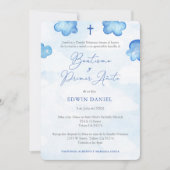 Bautismo Primer Cumple, Boy Baptism 1st Birthday Kaart (Voorkant)