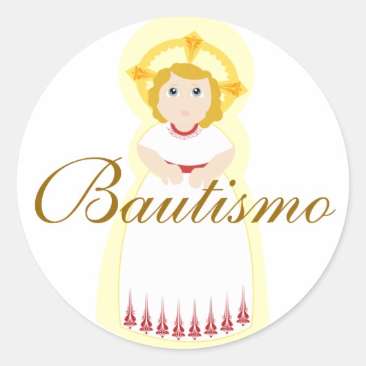 "Bautismo" Sticker-aanpassen Ronde Sticker (Voorkant)