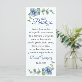 Bautizo Bladwijzer Favor Groene bladeren Blauwe bl