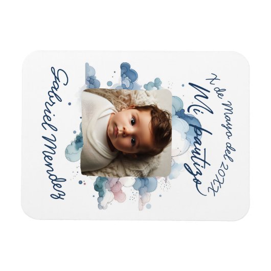 Bautizo con foto Spaanse Waterverf Magneet (Horizontaal)
