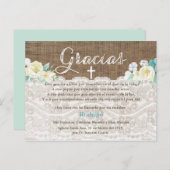 Bautizo doop Bedankt in het Spaans voor jongen Uitnodiging Briefkaart (Voorkant / Achterkant)