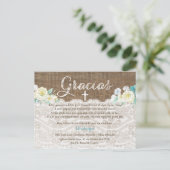 Bautizo doop Bedankt in het Spaans voor jongen Uitnodiging Briefkaart (Staand voorkant)