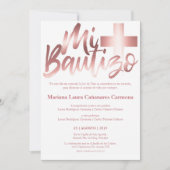 Bautizo Doop Spaans Taal Faux ROOS GOUD Kaart (Voorkant)
