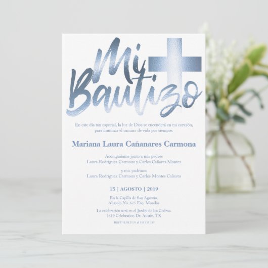 Bautizo doop Spaanse taal Faux GOLD Kaart (Staand voorkant)