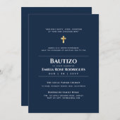 Bautizo Español Bilingüe Modern Elegant Ingles Kaart (Voorkant / Achterkant)