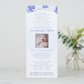 Bautizo Español | Blauwe hydrangeas Spaans Baptism Kaart (Staand voorkant)